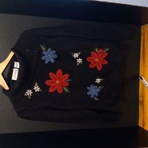 Alfred Dunner Beaded Embroidered Christmas Sweater